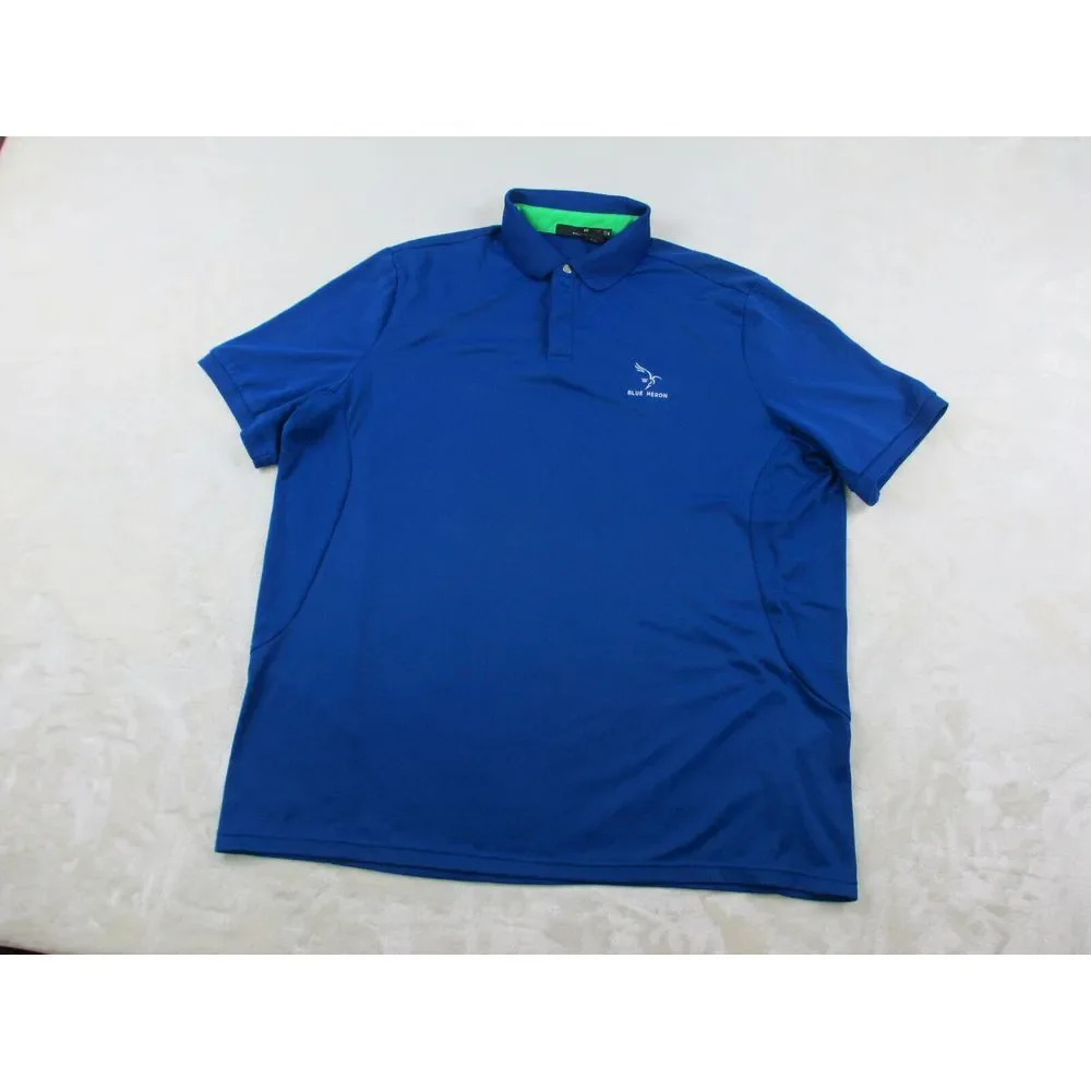 RLX Ralph Lauren Polo‎ Shirt Mens Extra Large Blue Blue Heron Golf Casual*